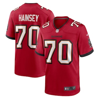 mens nike robert hainsey red tampa bay buccaneers game jerse